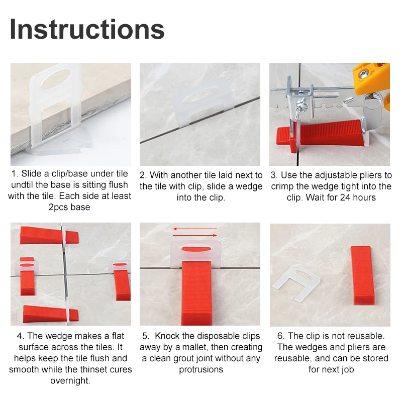 100 قطعة من مشابك نظام تسوية ا - مراجعة Ceramic Tile Floor وسعره