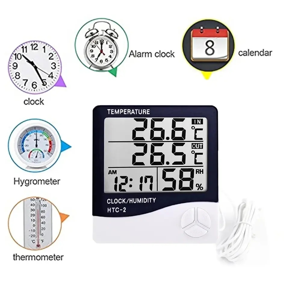 مقياس حرارة ورطوبة رقمي داخلي  - مراجعة Digital Hygrometer Probe وسعره